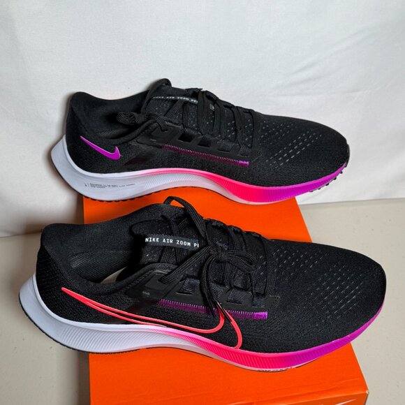 Nike Air Zoom Pegasus 38 |Black / Flash Crimson Men's Size 11 | Women's 12.5 - Picture 5 of 6